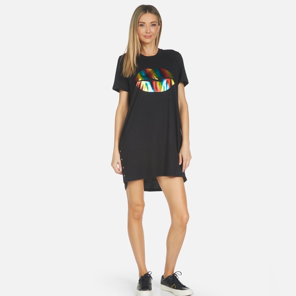 Lauren Moshi Rainbow Lip T-Shirt Dress